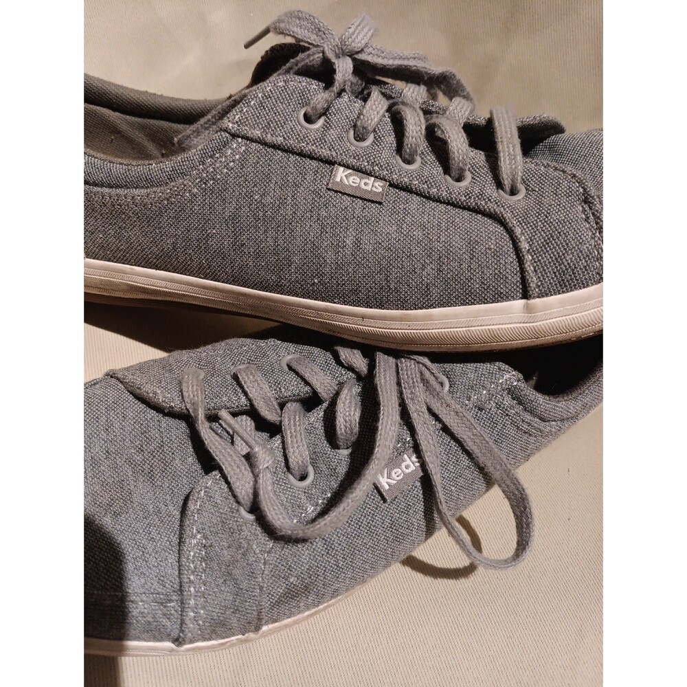 Keds Shoes Womens 7.5 Low Top Sneakers Gray Canvas Round Toe Lace Up Casual - Picture 2 of 4